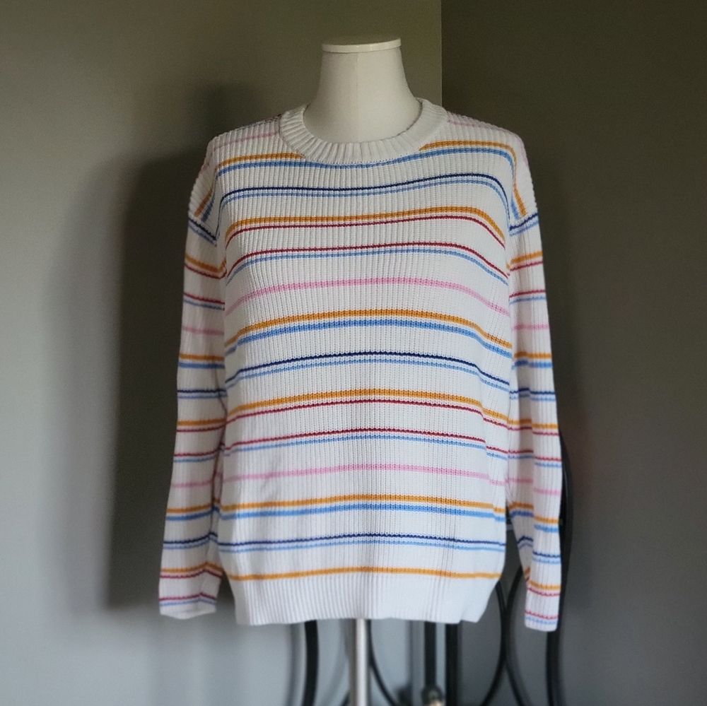 Popsugar Multi-Color Stripped Fine Knit Sweater